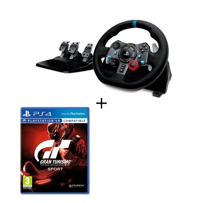 LOGITECH Volant de Course G29 Driving Force pour PS4 et PC + Gran Turismo Sport Jeu PS4