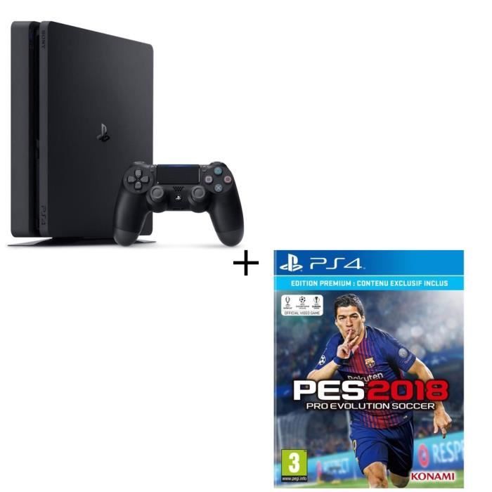 Pack console nouvelle PS4 Slim 500 Go + PES 2018 Edition Premium D1 Jeu PS4