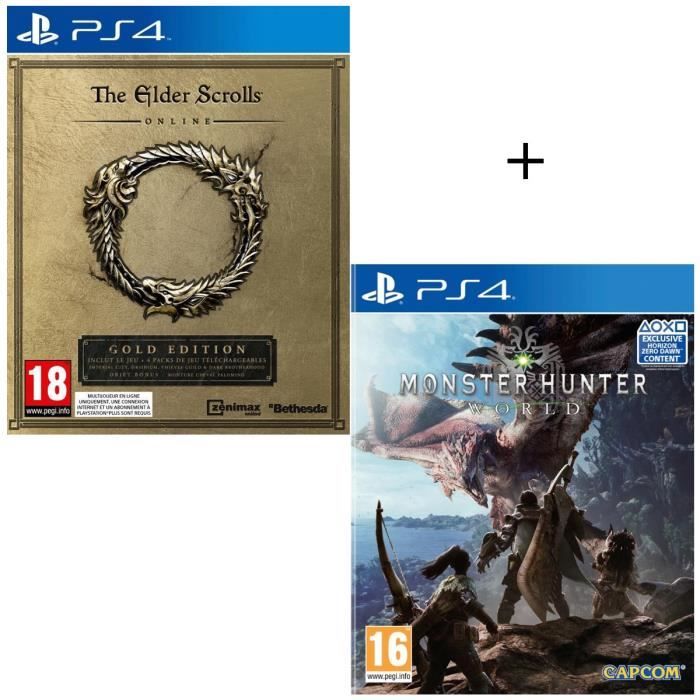 Pack 2 jeux PS4 : The Elder Scrolls Online + Monster Hunter World
