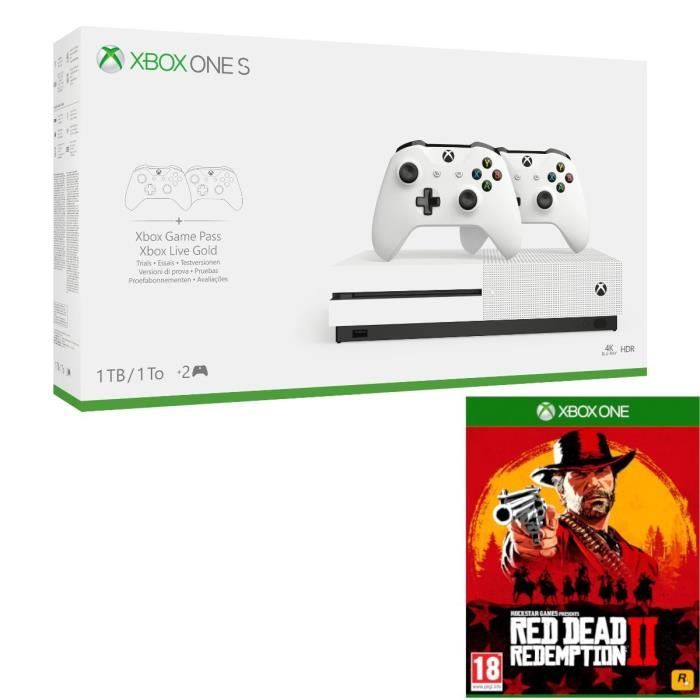 Xbox One S 1To 2 manettes + Red Dead Redemption 2