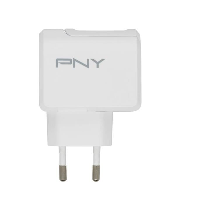 PNY Chargeur Secteur Fast Charge 2.4A EU pour Smartphone/Tablette