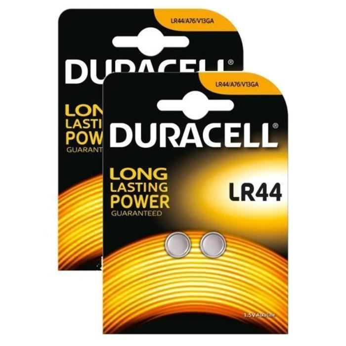 DURACELL 4 Piles Bouton LR44