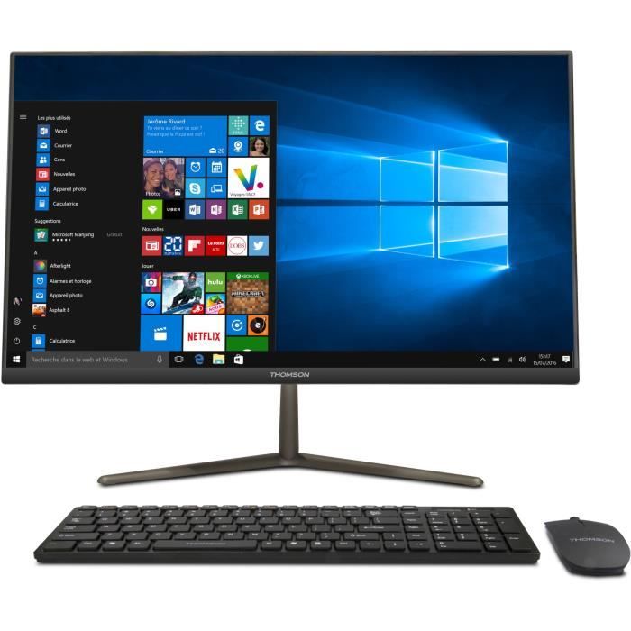 Ordinateur Tout en Un-THOMSON-Processeur Intel Cherry Trail Z8350-21,5 pouces Full HD-4Go de RAM-Stockage 64Go eMMC-Windows 10