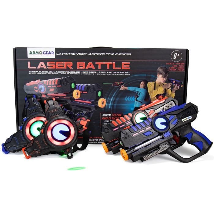DARPEJE Laser Battle - Set 2 joueurs équipe bleu/rouge - ODAR77