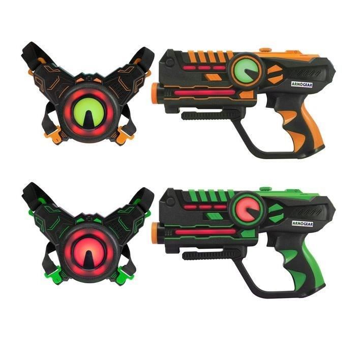 DARPEJE Laser Battle - Set 2 joueurs équipe vert/orange