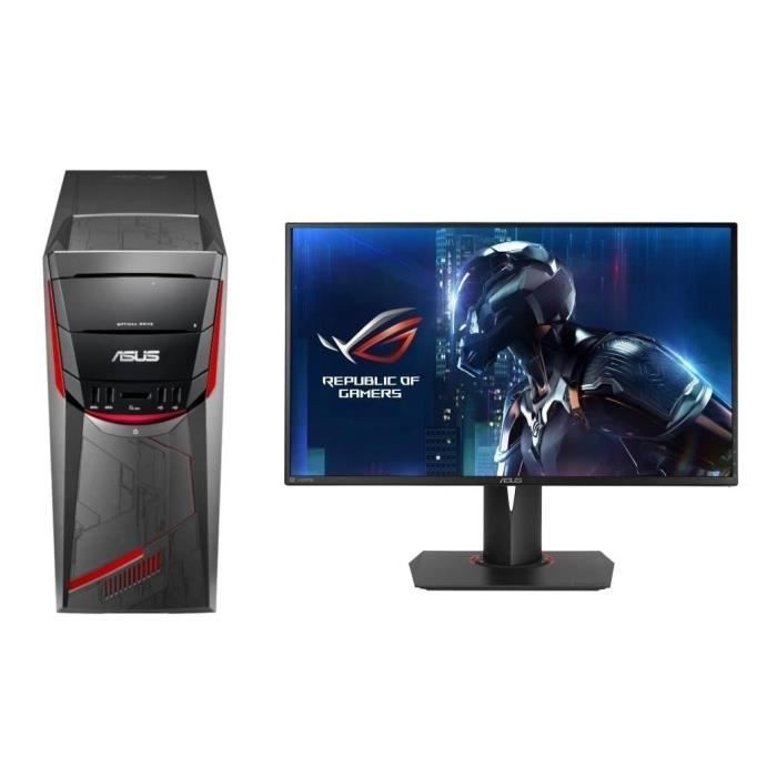 ASUS PC G11DF-FR166T - AMD Ryzen 7 - 16Go - 256Go + 1To - GTX1070 + Ecran PG278QR - 27\