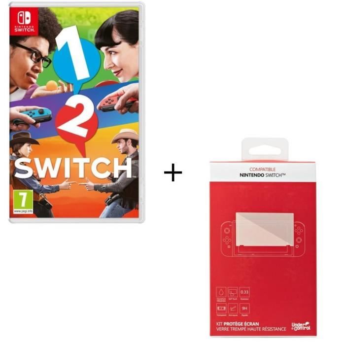 1-2-Switch Jeu Switch + Kit protège écran verre trempé Nintendo Switch