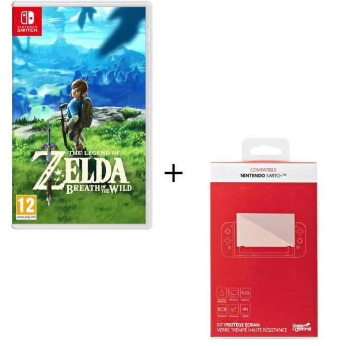 The Legend of Zelda + Kit protège écran verre trempé Nintendo Switch