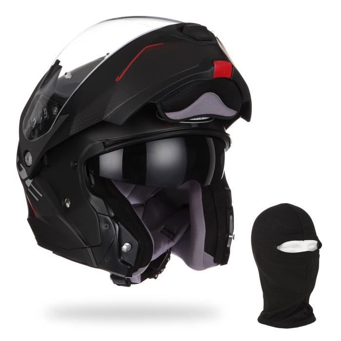 HJC Casque modulable IsmaxII Dova - Avec Cagoule - Noir / Rouge