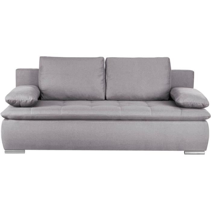 CLAUDIO Banquette convertible - Tissu gris clair