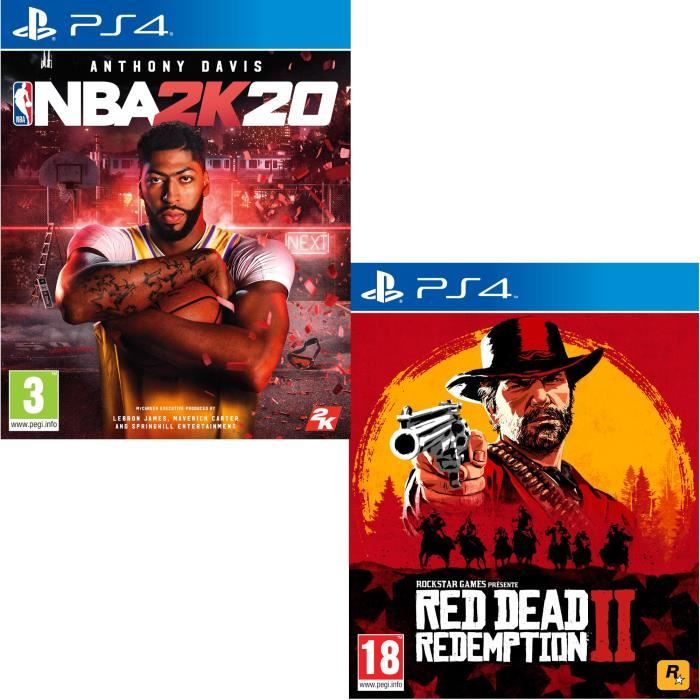 Pack PS4 : NBA 2K20 + Red Dead Redemption 2 Jeux PS4