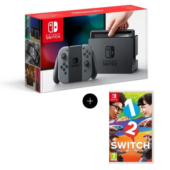 Console Nintendo Switch + Paire de Joy-Con gris + Jeu 1-2-Switch