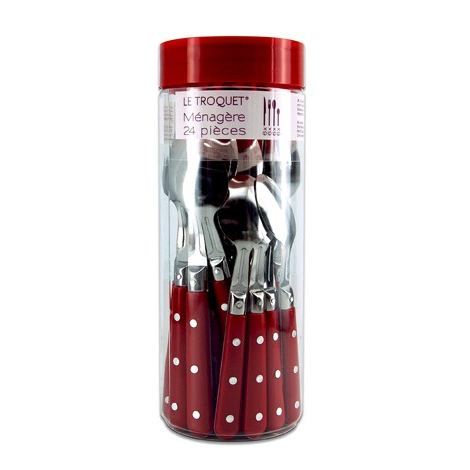 Ménagère 24 pièces Troquet ROUGE