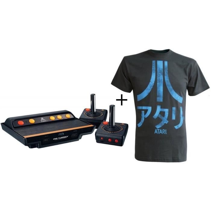 Pack Atari: Console Atari Flashback 8 Gold HD Activision Edition & 130 jeux inclus + T-shirt Atari: Logo Japonais - Antracite