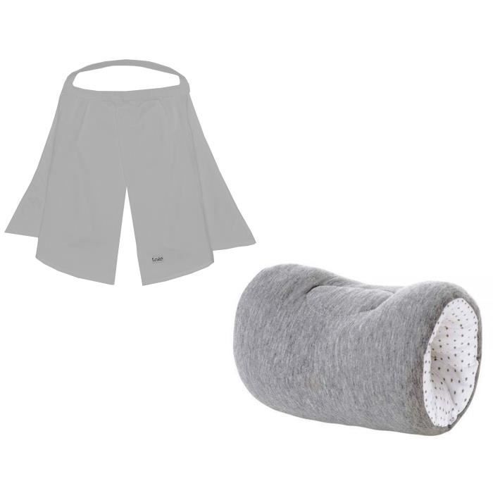 CANDIDE Brassard en jersey étoile- gris chiné et voile d'allaitement gris
