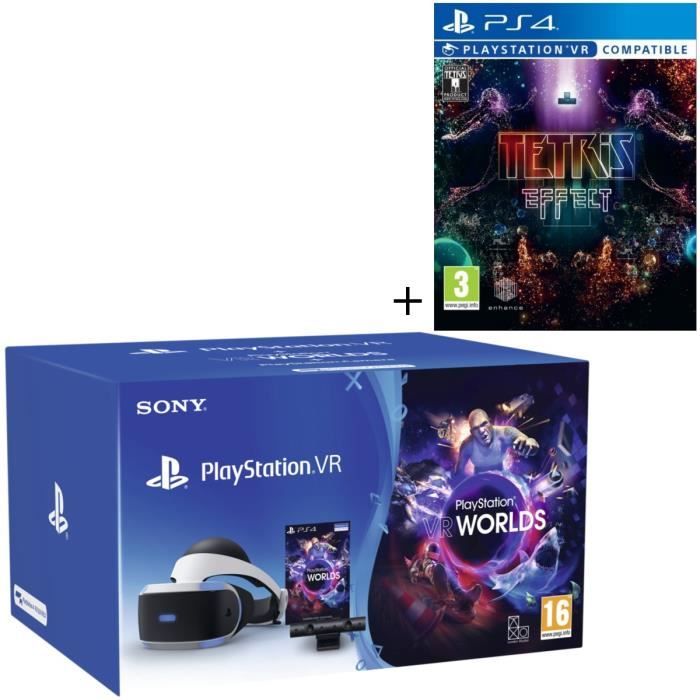 Pack PlayStation VR V2 MK4 + PlayStation Caméra + 2 Jeux : VR Worlds + Tetris Effect