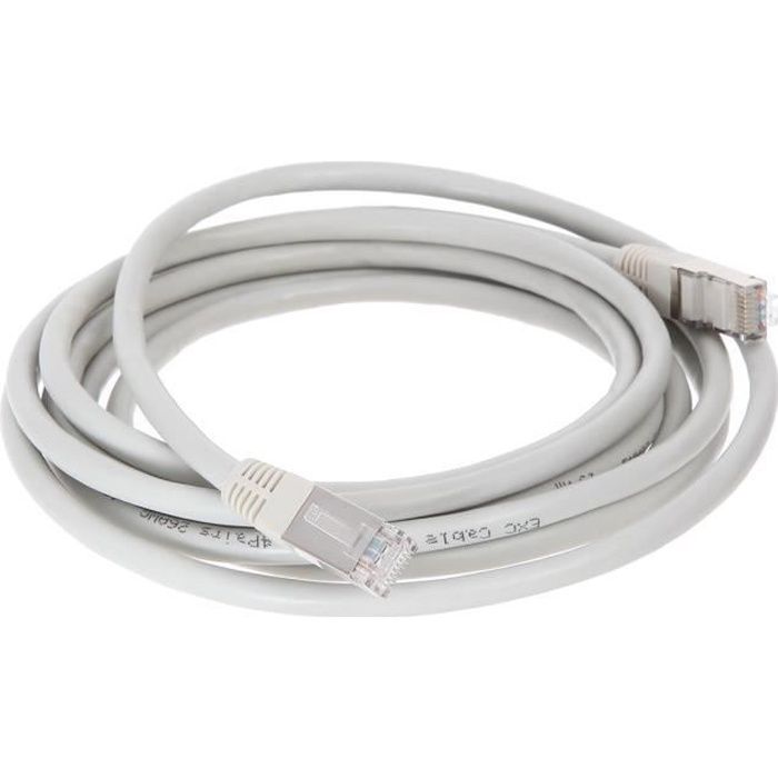 CONTINENTAL EDISON Câble RJ45 cat.6 blindé FTP 3m
