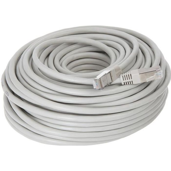 CONTINENTAL EDISON Cordon RJ45 cat.6 blindé FTP 30m