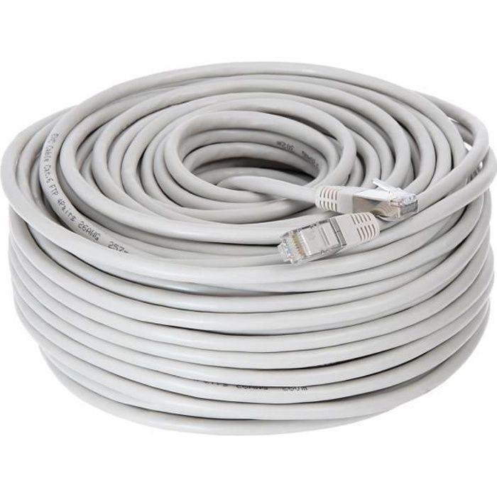 CONTINENTAL EDISON Câble RJ45 cat.6 blindé FTP 50m