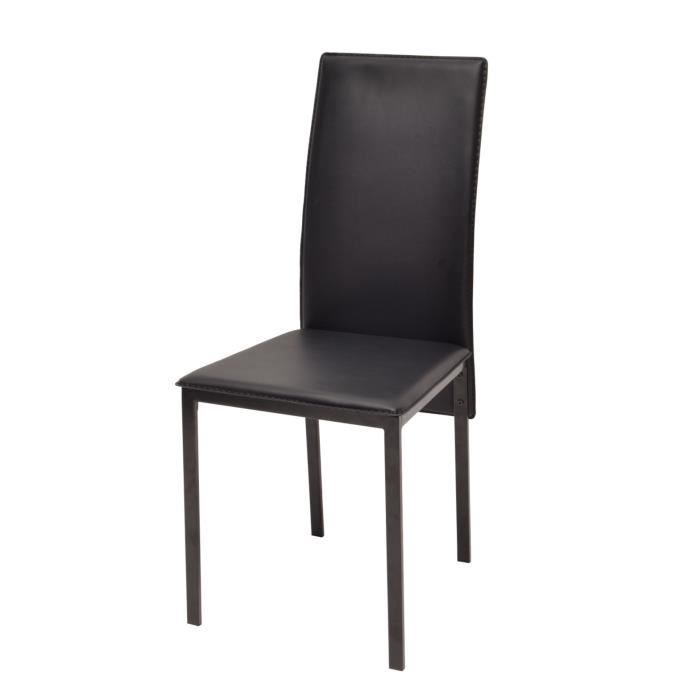 LEA Lot de 4 chaises - Simili noir - H 96 cm