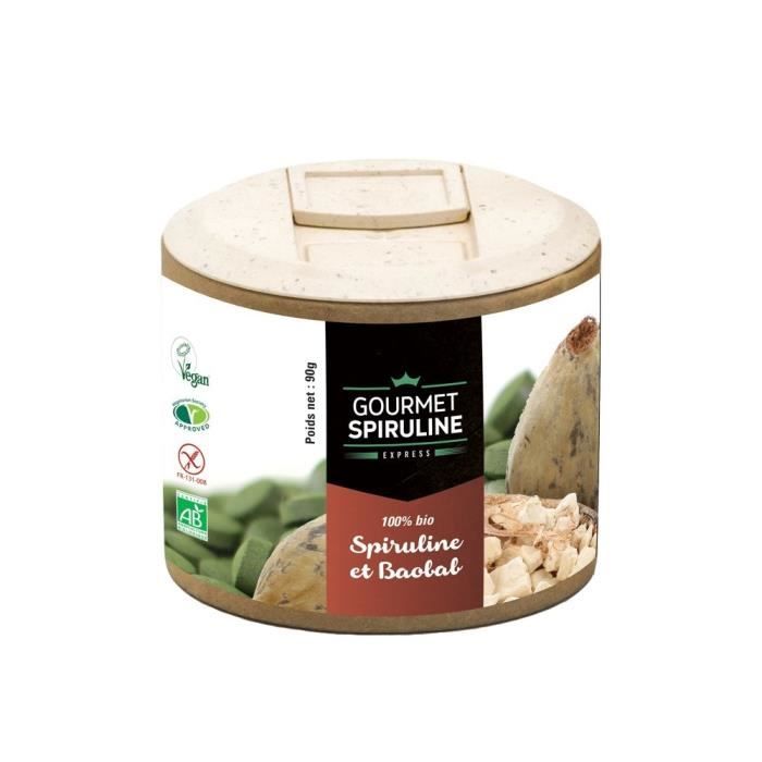 GOURMET SPIRULINE 180 comprimés Spiruline-Baobab Bio - 90 g