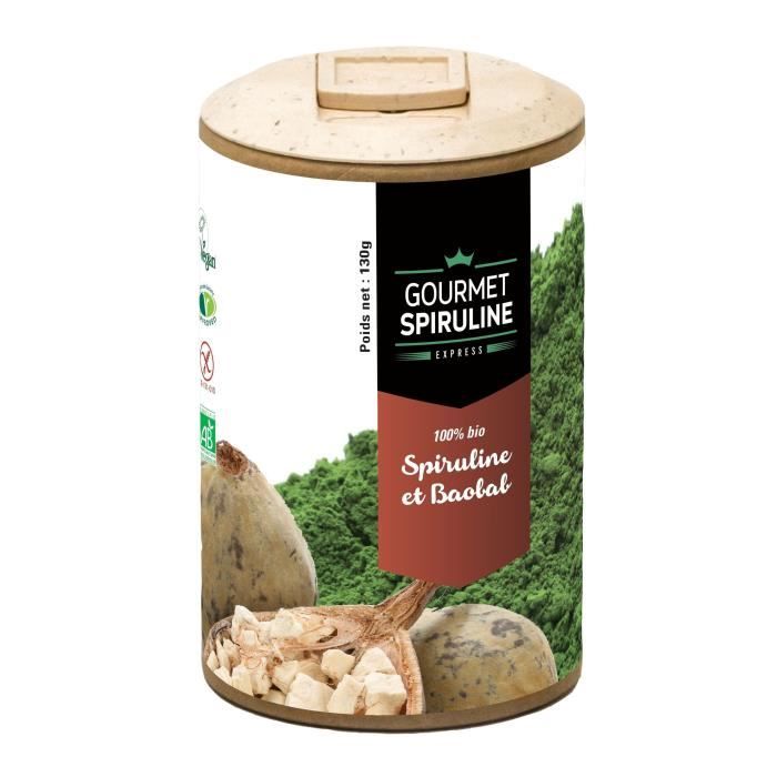 GOURMET SPIRULINE Poudre Spiruline-Baobab Bio - 130 g