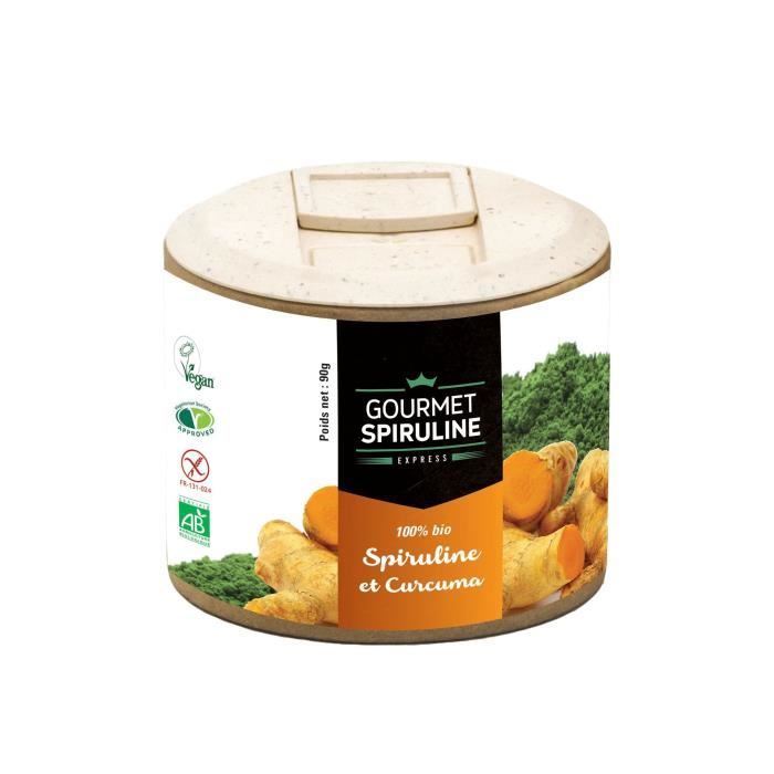 GOURMET SPIRULINE Poudre Spiruline-Curcuma Bio pot - 90 g