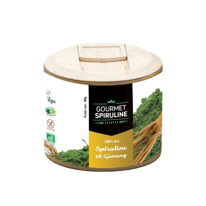 GOURMET SPIRULINE Poudre Spiruline-Ginseng Bio pot - 90 g