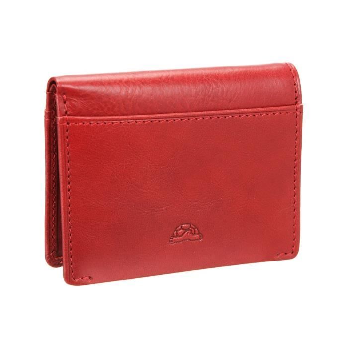 TONY PEROTTI Porte-carte de Crédit - Cuir de vachette - 10x8 cm - Rouge