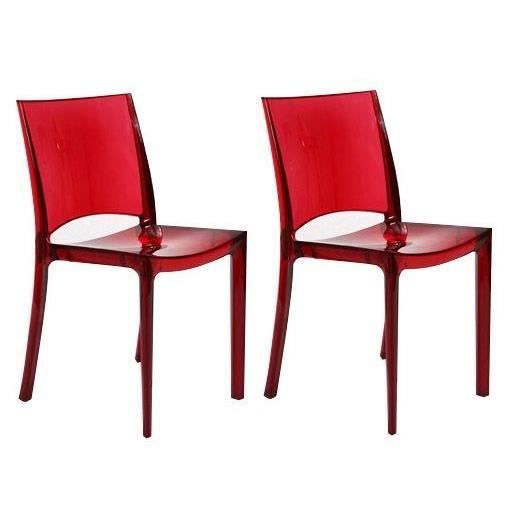UP ON lot de 2 chaises de jardin B-Side - En polycarbonate - Rouge rubis