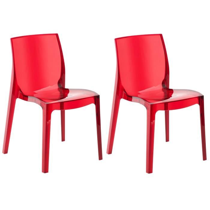 UP ON lot de 2 chaises de jardin Femme Fatale - En polycarbonate - Rouge rubis