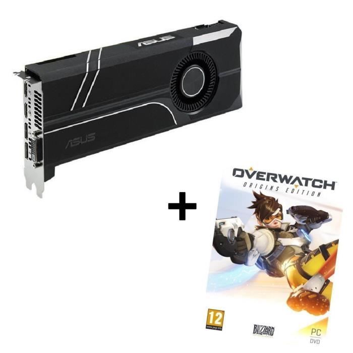 Pack ASUS Carte graphique TURBO-GTX1060-6G 6Go GDDR5 + Jeu PC Overwatch Edition Origins
