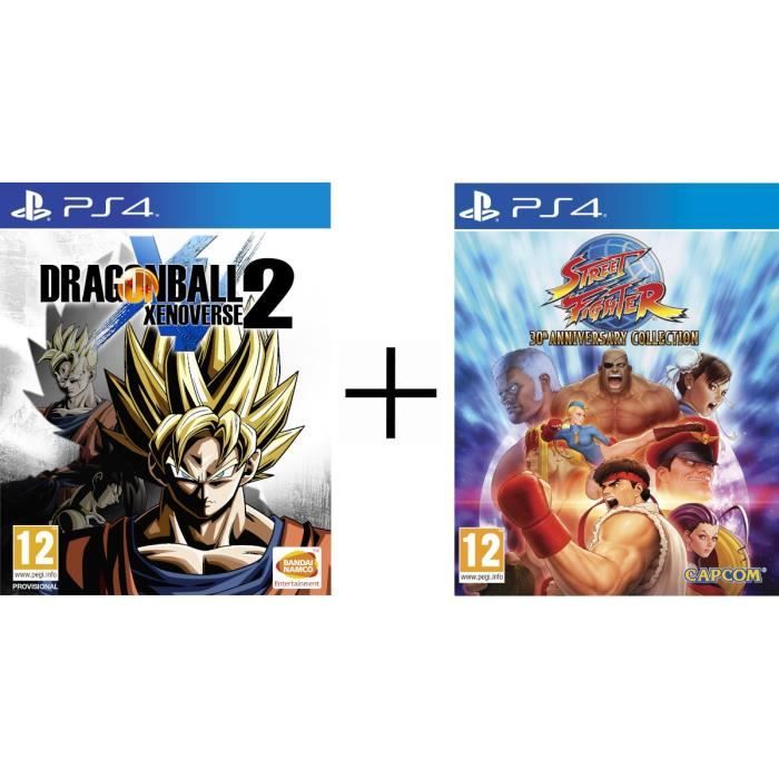 Pack 2 jeux PS4 : Dragon Ball Xenoverse 2 + Street Fighter 30th Anniversary Collection
