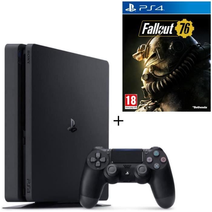 Pack PS4 1 To Noire (Reconditionnée) + Fallout 76
