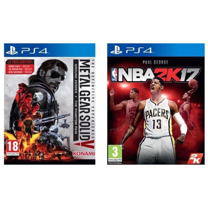 Pack de 2 jeux PS4 : MGS V + NBA 2K17
