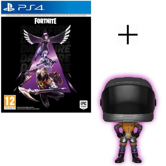 Pack Fortnite : FORTNITE : Pack Feu Obscur Jeu PS4 + Figurine Funko Pop! Fortnite S2 - Dark Vanguard (Glow)