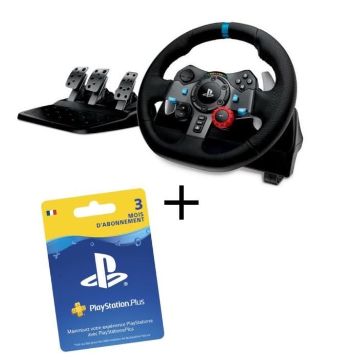 LOGITECH Volant G29 PS4 et PC + Abonnement Playstation Plus 3 Mois