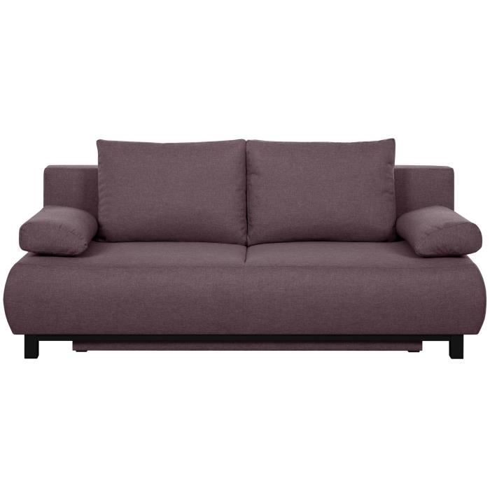 SHILO Banquette convertible 3 places - Tissu violet - Contemporain - L 192 x P 93 cm