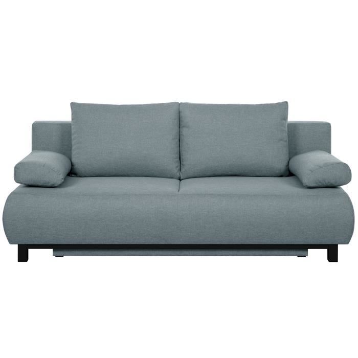 SHILO Banquette convertible 3 places - Tissu bleu d'eau - Contemporain - L 192 x P 93 cm