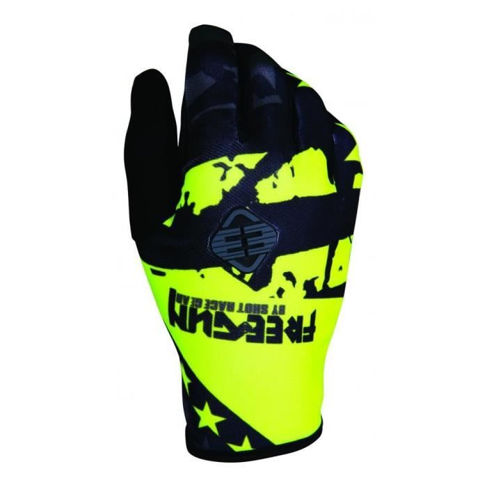 FREEGUN Gants cross USA - Enfant - Noir et jaune