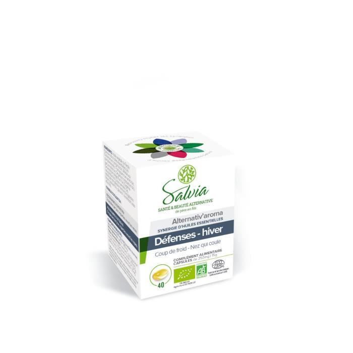 SALVIA Boîte de 40 capsules d'Alternativ'aroma - Certifié bio - 250 mg