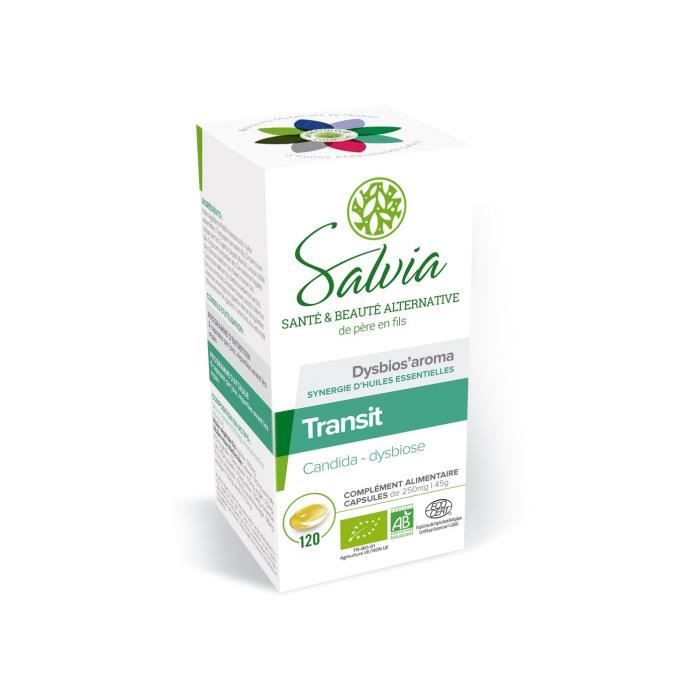 SALVIA Boîte de 120 capsules de Dysbios'aroma - Certifié bio - 250 mg
