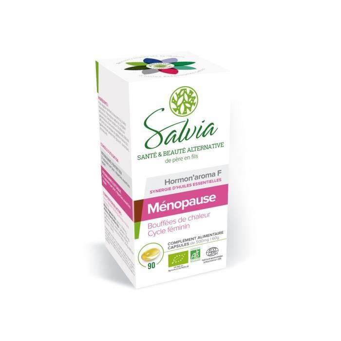 SALVIA Boîte de 90 capsules d'Hormon'aroma - Femme - Certifié bio - 500 mg