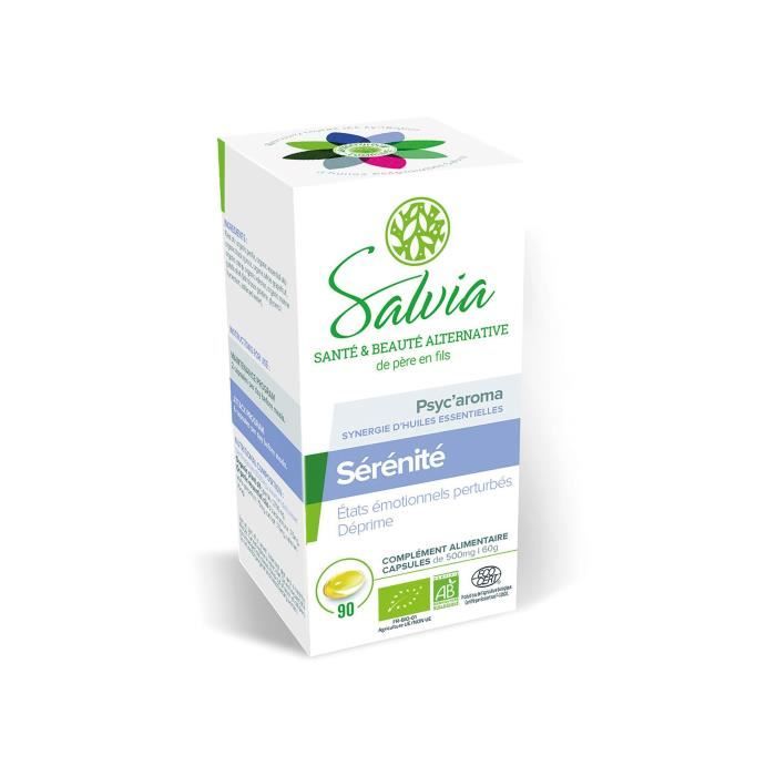SALVIA Boîte de 90 capsules de Psyc'aroma - Certifié bio - 500 mg