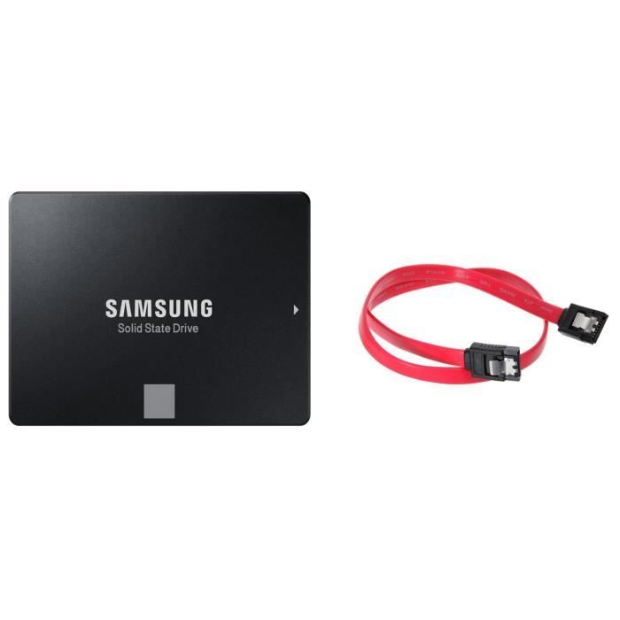 SAMSUNG SSD interne 860 EVO - 2,5 pouces - Stockage 500Go + CONTINENTAL EDISON Câble Serial ATA mâle / mâle - 50 cm