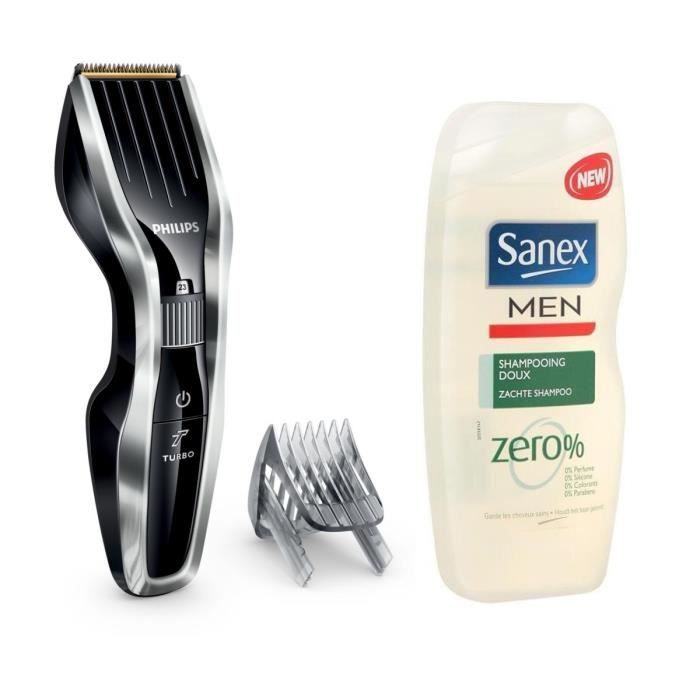 Pack : PHILIPS Series 5000 HC5450/16 Tondeuse cheveux - Noir + SANEX Shampoing homme Zéro % - Cheveux normaux - 250ml OFFERT