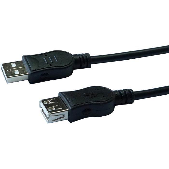 CONTINENTAL EDISON Câble rallonge USB male/USB femelle - 3m