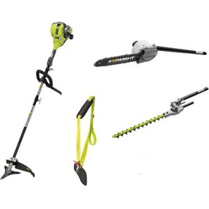 RYOBI Kit 3 en 1 : débroussailleuse 30 cm?, taille-haie orientable et élagueur