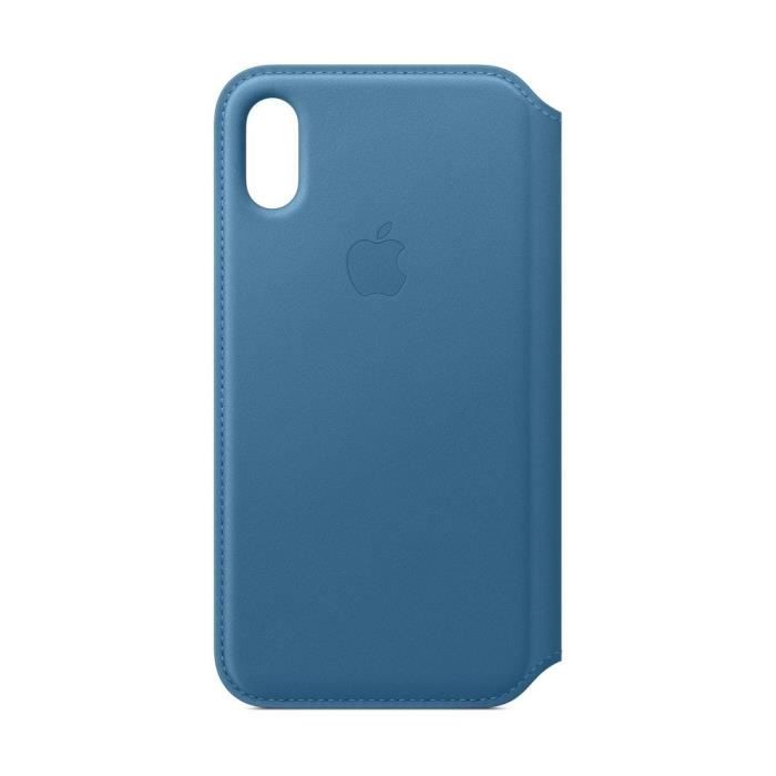 iPhone XS Housse en cuir - Bleu Cape Cod