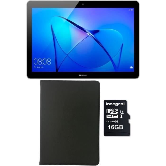 HUAWEI Tablette tactile MediaPad T3 10 - 9,6 pouces HD - RAM 2Go - Qualcomm MSM8917 - Stockage 16Go - Android 7 + Etui + Micro SDHC